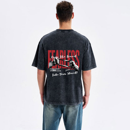 Be Strong Be Fearless Christian Washed T-Shirt
