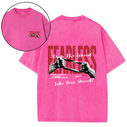 Be Strong Be Fearless Christian Washed T-Shirt