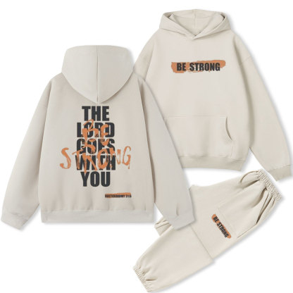 Be Strong Christian Fleece Hoodie Set