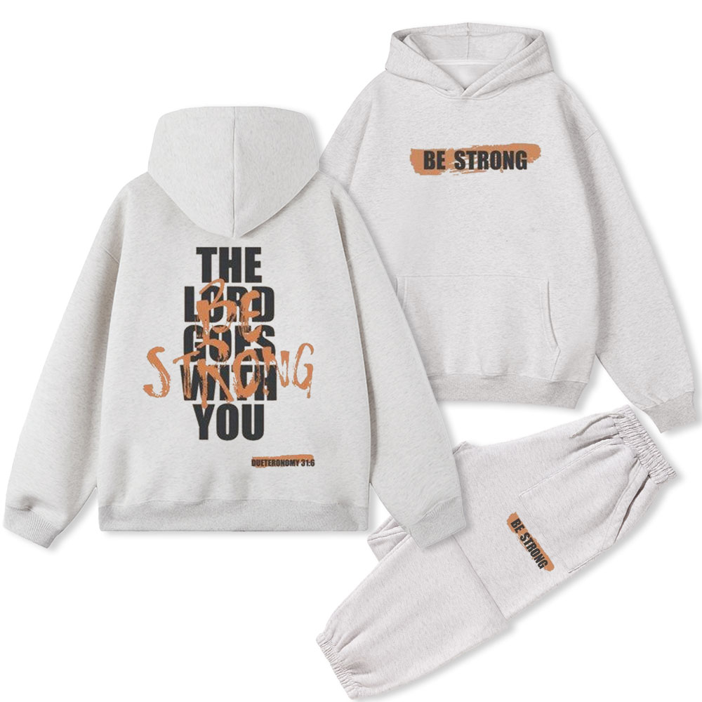 Be Strong Christian Fleece Hoodie Set