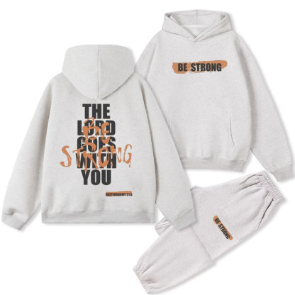 Be Strong Christian Fleece Hoodie Set