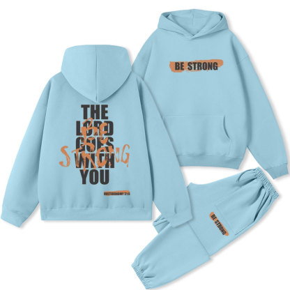 Be Strong Christian Fleece Hoodie Set