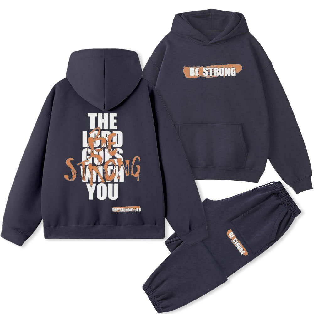Be Strong Christian Fleece Hoodie Set