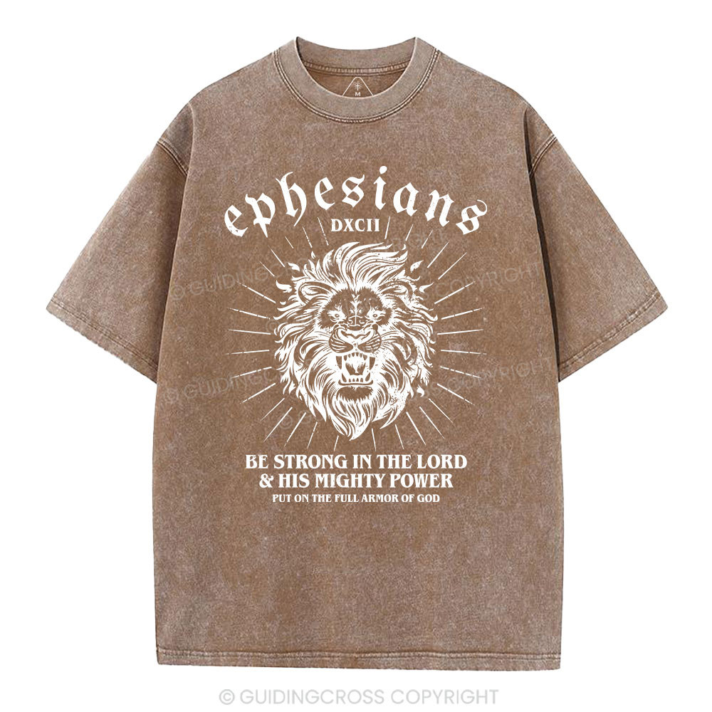 Be Strong In The Lord Christian Washed T-Shirt