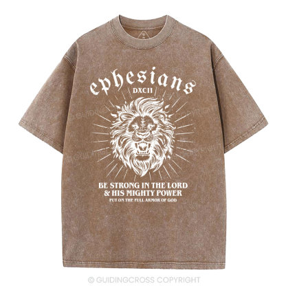 Be Strong In The Lord Christian Washed T-Shirt