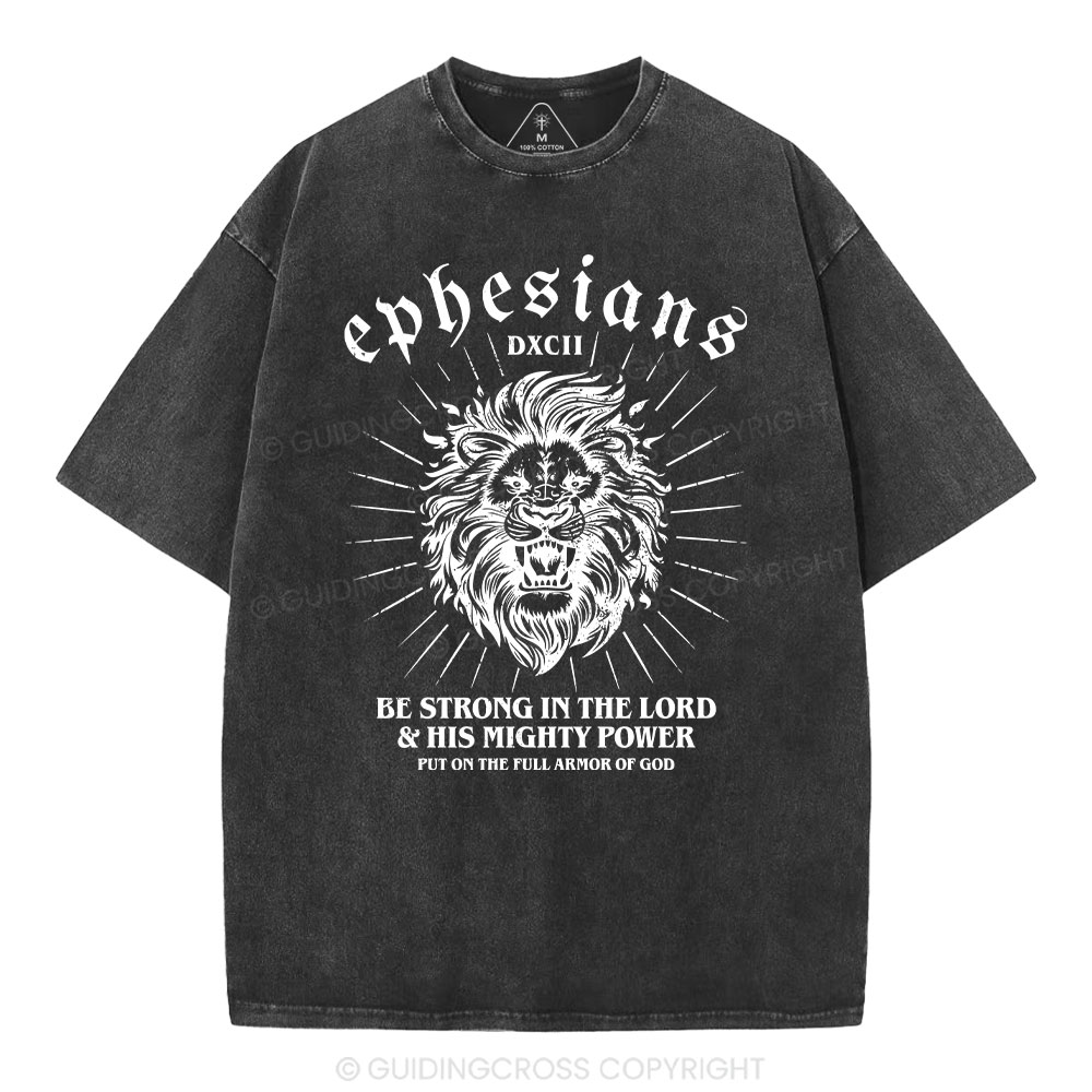Be Strong In The Lord Christian Washed T-Shirt