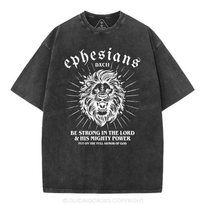 Be Strong In The Lord Christian Washed T-Shirt