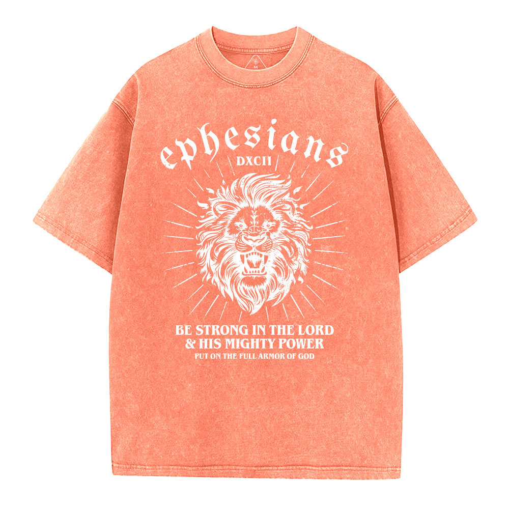Be Strong In The Lord Christian Washed T-Shirt