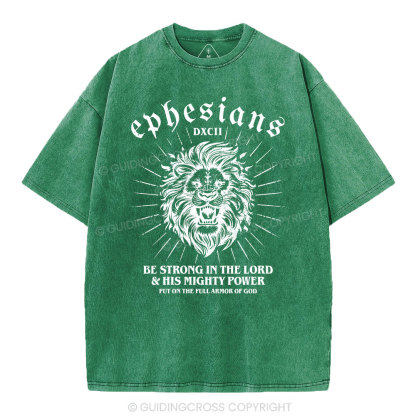 Be Strong In The Lord Christian Washed T-Shirt