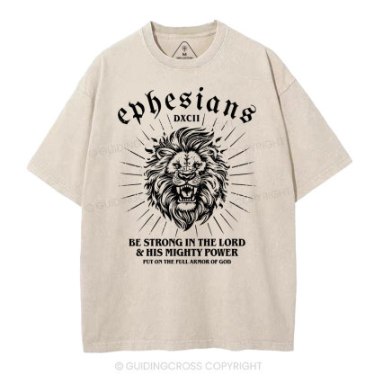 Be Strong In The Lord Christian Washed T-Shirt