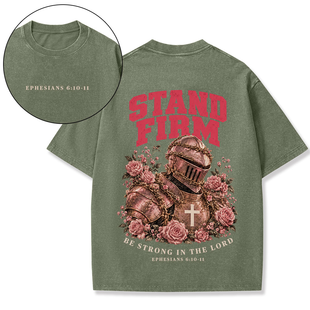 Be Strong In The Lord Christian Washed T-Shirt