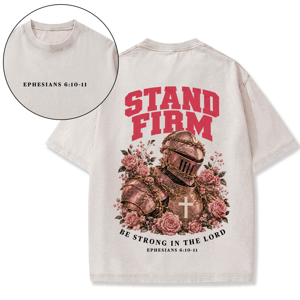 Be Strong In The Lord Christian Washed T-Shirt