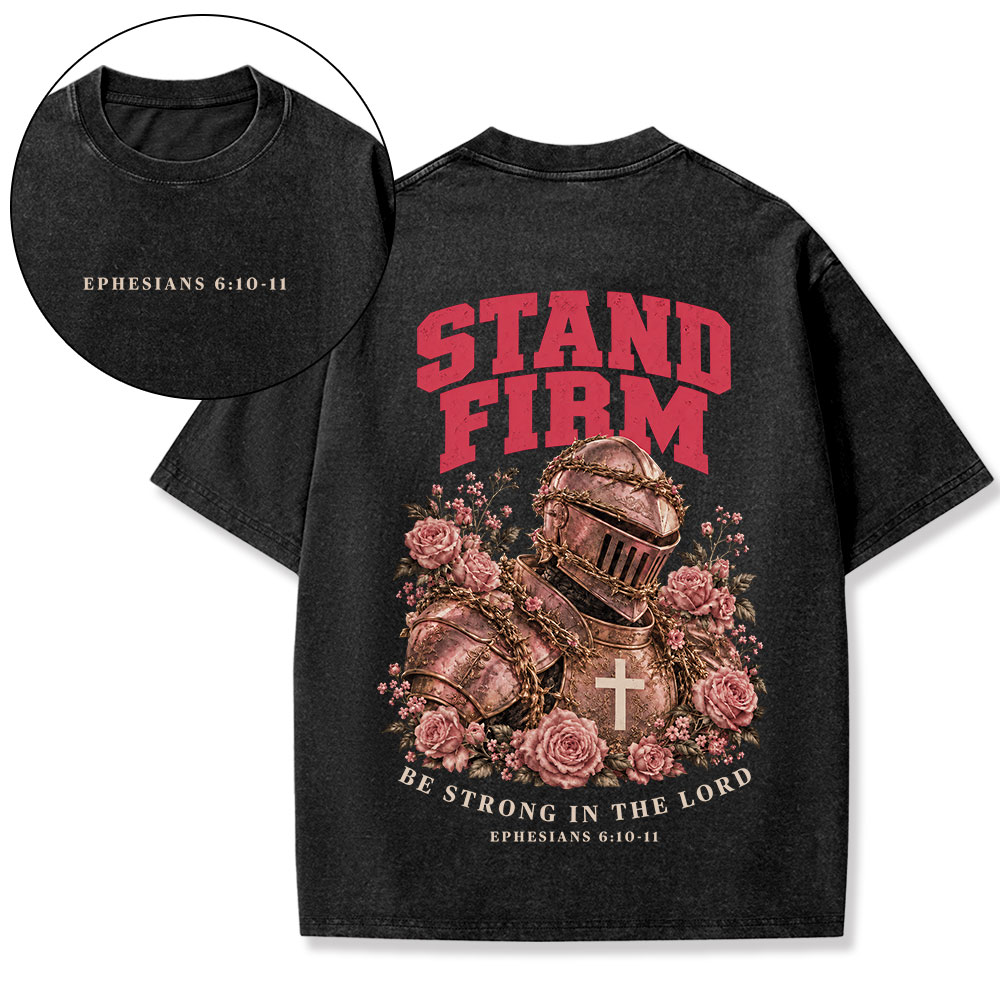 Be Strong In The Lord Christian Washed T-Shirt