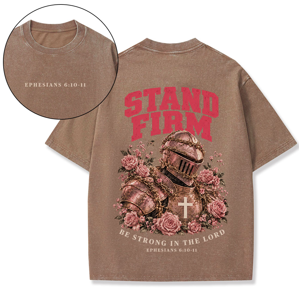 Be Strong In The Lord Christian Washed T-Shirt