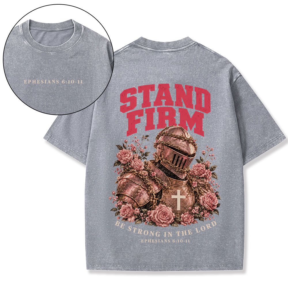 Be Strong In The Lord Christian Washed T-Shirt