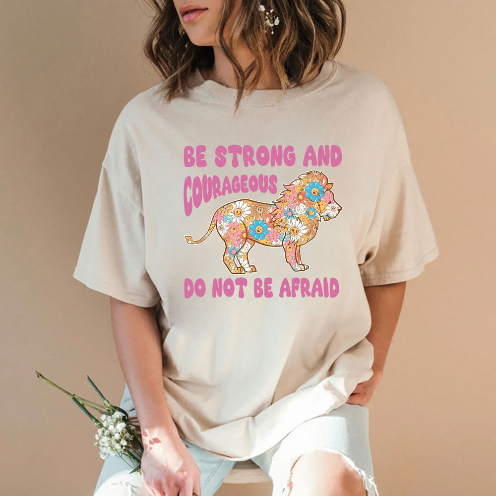 Be Strong and Courageous Christian Washed T-Shirt