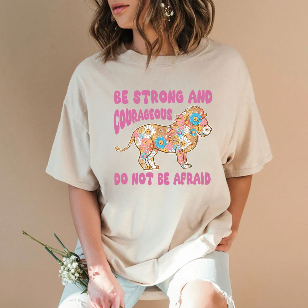 Be Strong and Courageous Christian Washed T-Shirt