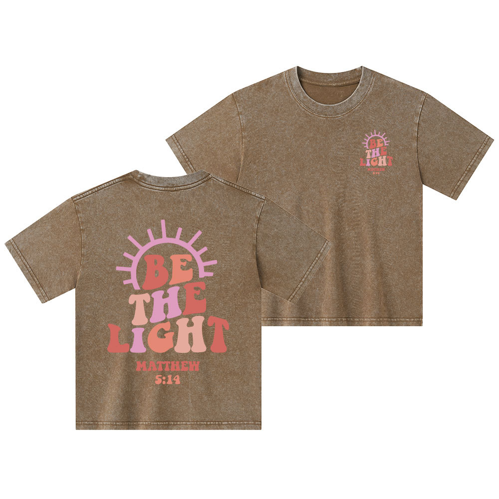 Be The Light Christian Kid Washed T-Shirt