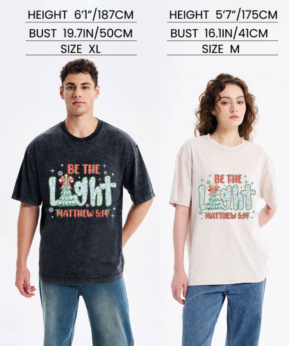 Be The Light Christian Washed T-Shirt