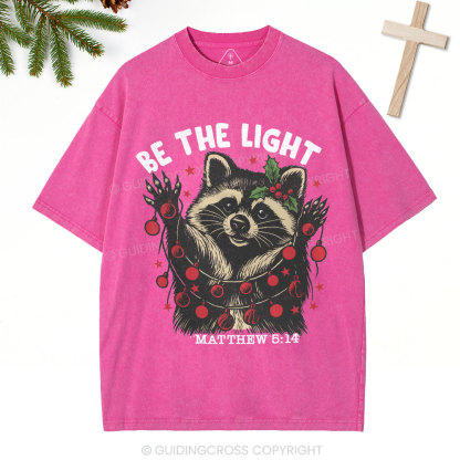 Be The Light Chistian Christmas Washed T-Shirt