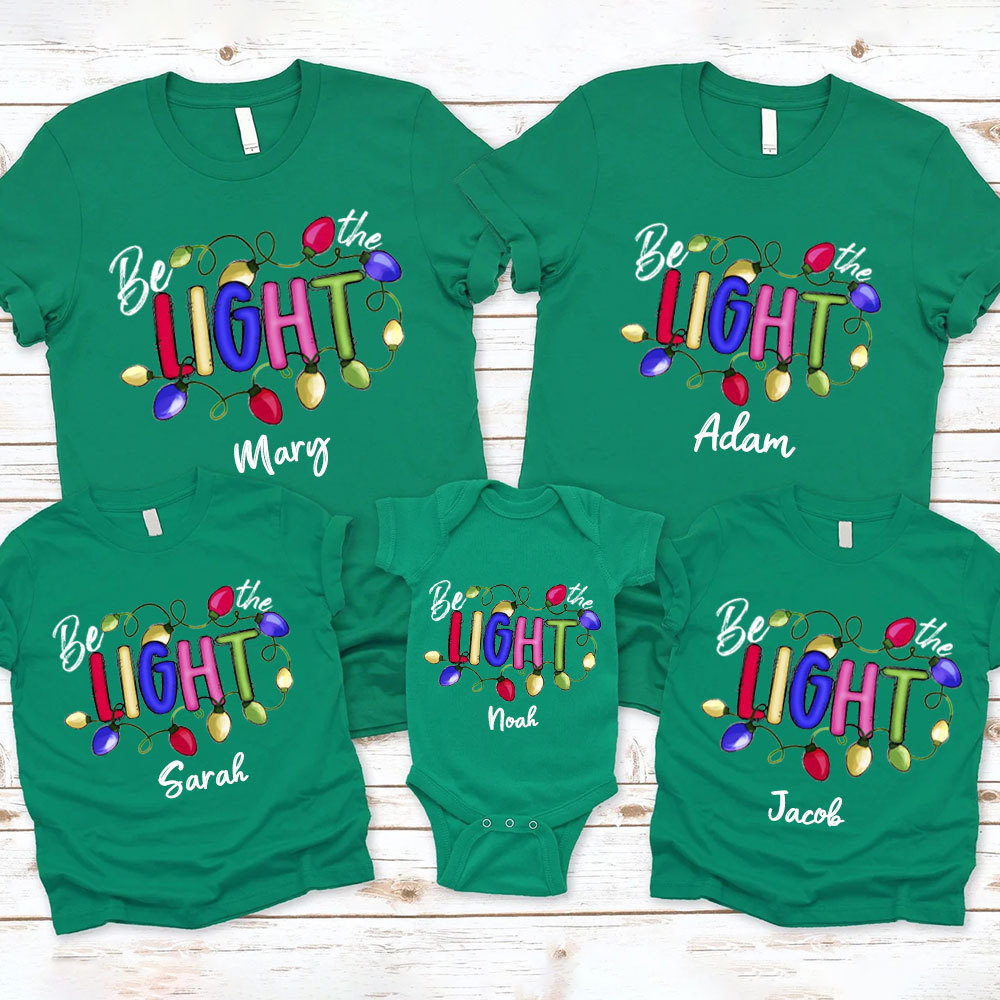 Be The Light Christian Christmas Family Matching Shirts