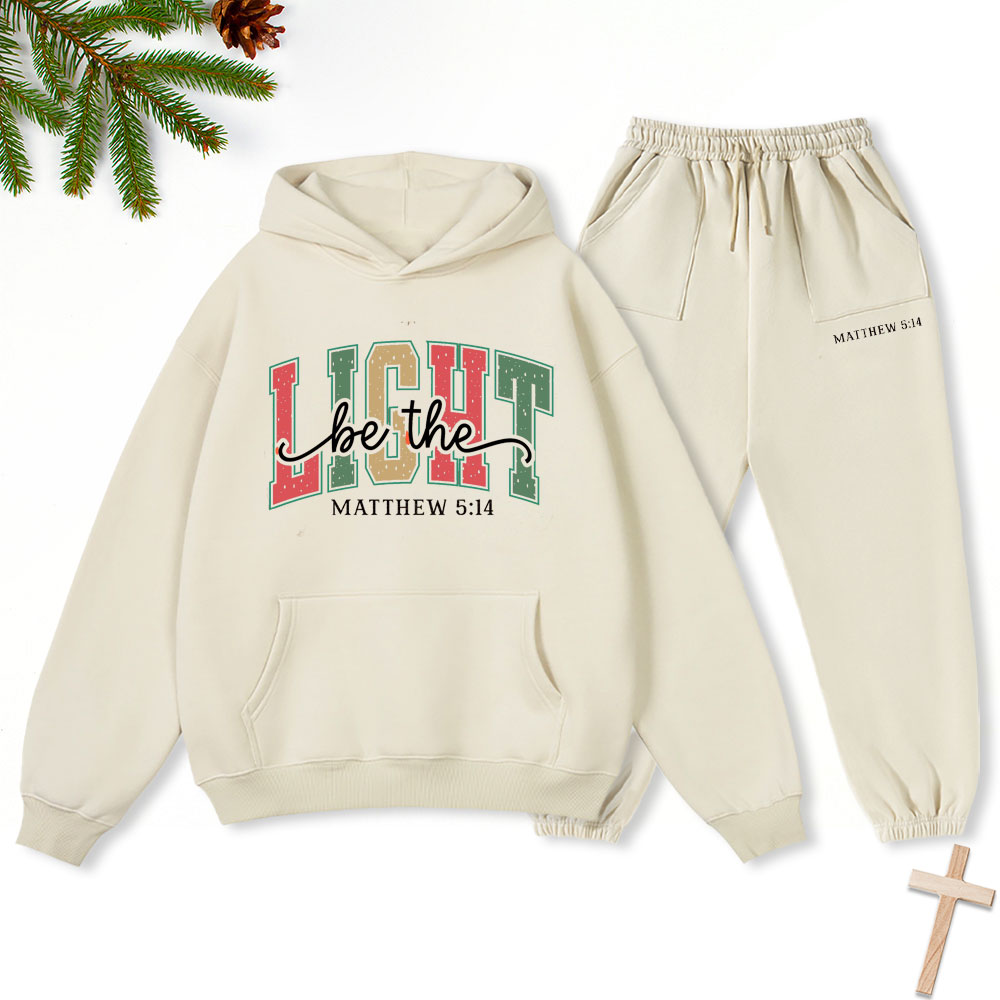 Be The Light Christian Christmas Premium Fleece Hoodie Set