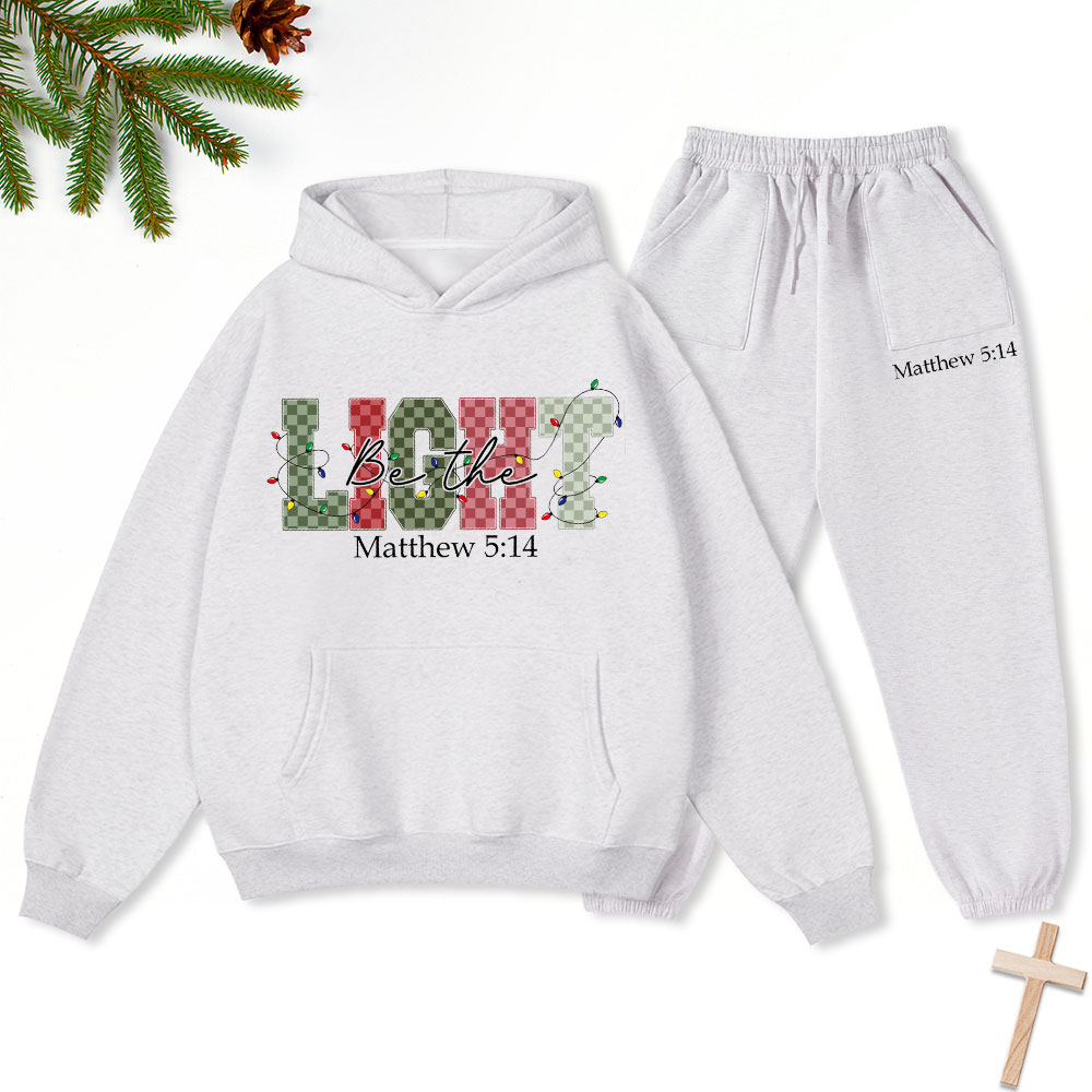 Be The Light Christian Christmas Premium Fleece Hoodie Set