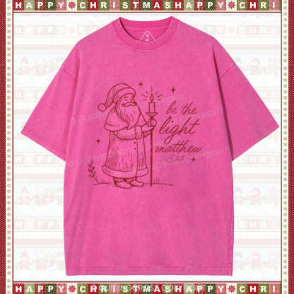 Be The Light Christian Christmas Washed T-Shirt 