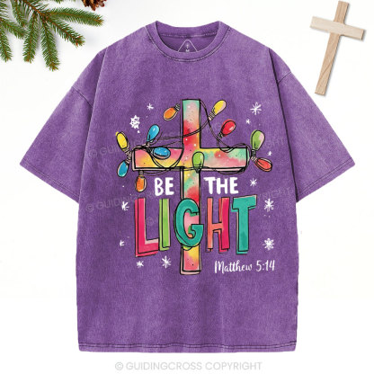 Be The Light Christian Christmas Washed T-Shirt