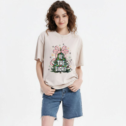 Be The Light Christian Christmas Washed T-Shirt