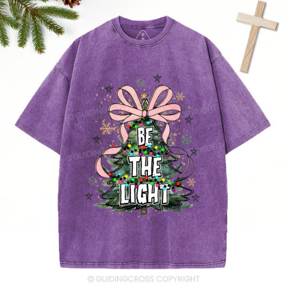 Be The Light Christian Christmas Washed T-Shirt