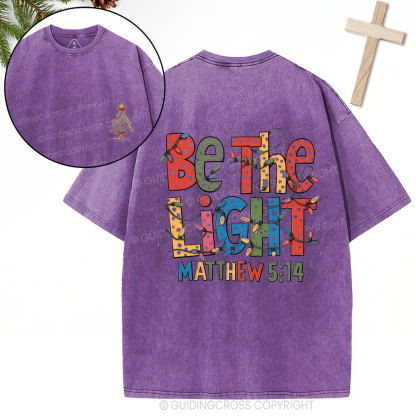 Be The Light Christian Christmas Washed T-Shirt