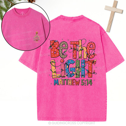 Be The Light Christian Christmas Washed T-Shirt
