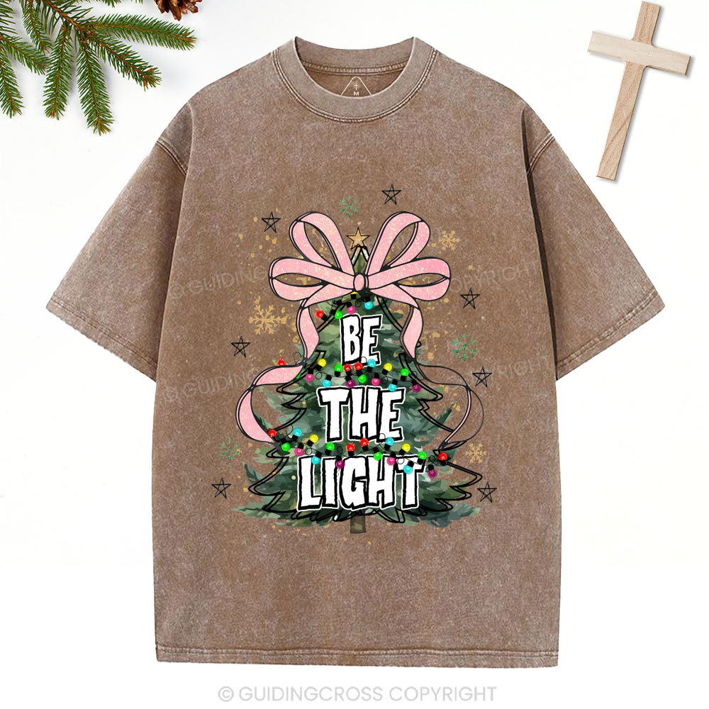 Be The Light Christian Christmas Washed T-Shirt