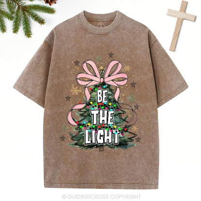 Be The Light Christian Christmas Washed T-Shirt