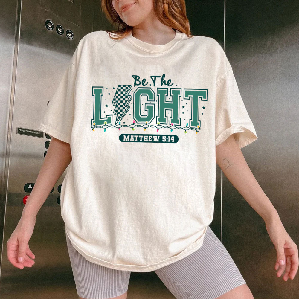 Be The Light Christian Christmas Washed T-Shirt