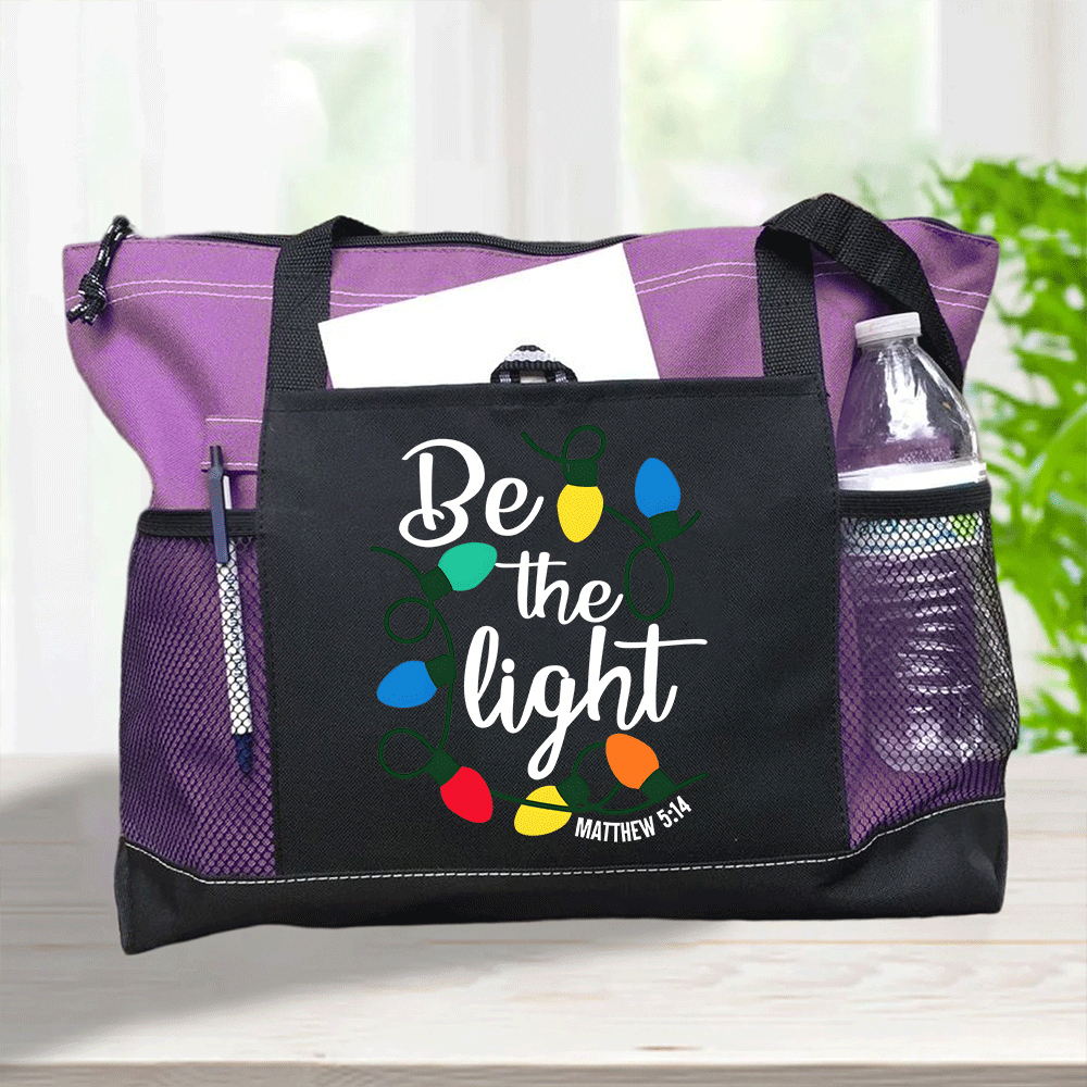 Be The Light Christian Tote Bag