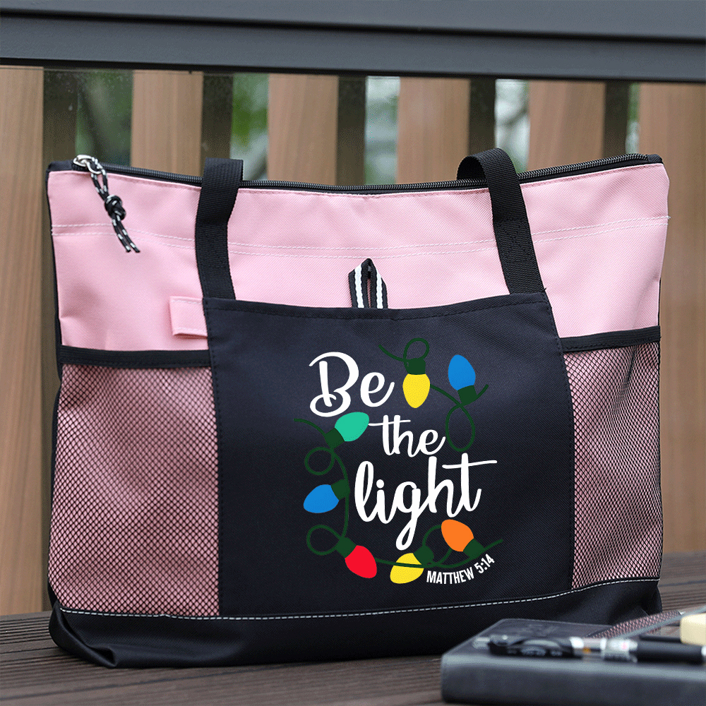 Be The Light Christian Tote Bag