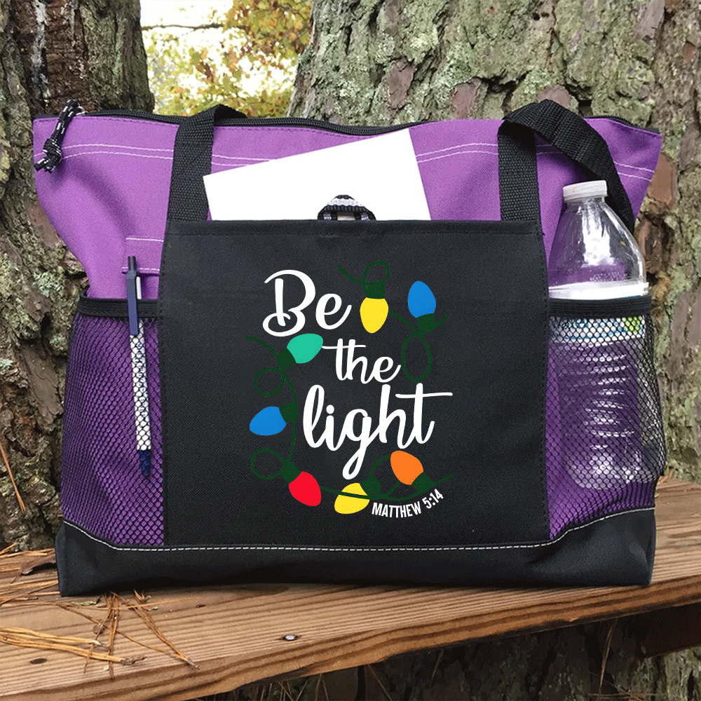 Be The Light Christian Tote Bag