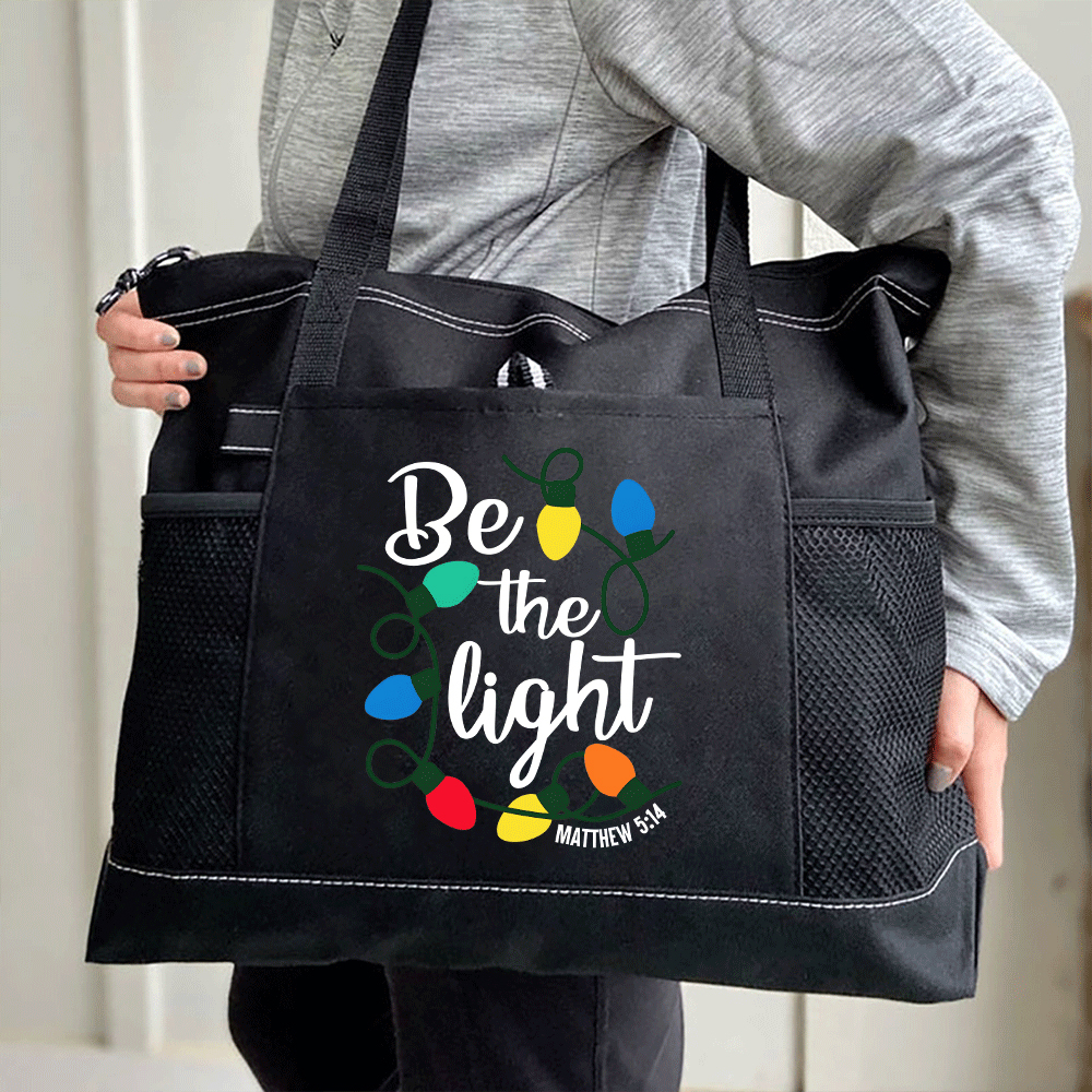 Be The Light Christian Tote Bag