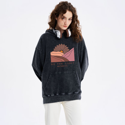 Be The Light Christian Washed Hoodie