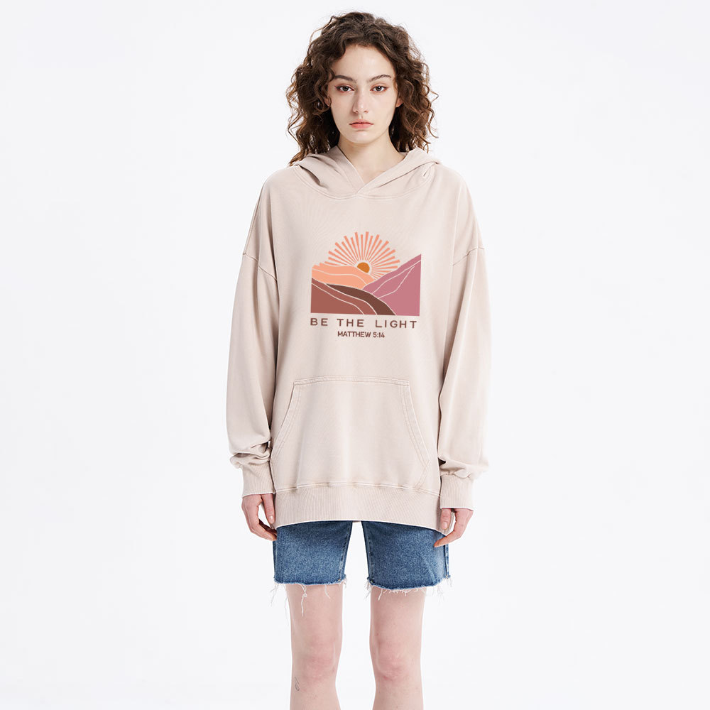 Be The Light Christian Washed Hoodie