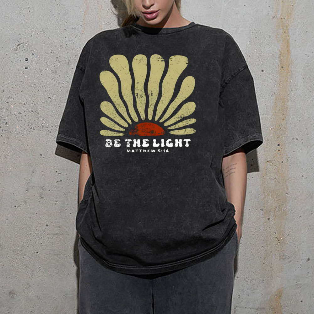 Be The Light Christian Washed T-Shirt
