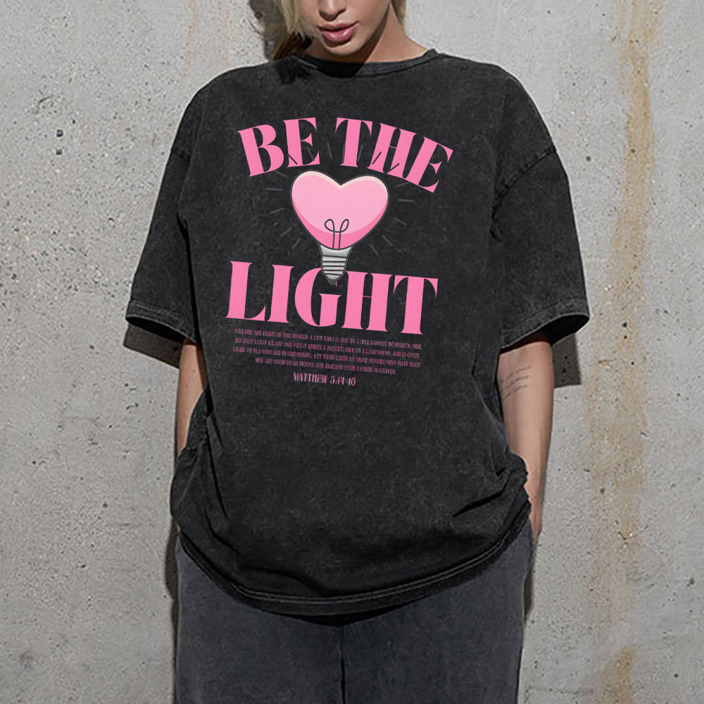 Be The Light Christian Washed T-Shirt