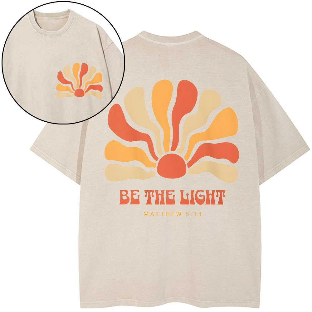 Be The Light Christian Washed T-Shirt