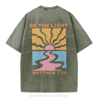 Be The Light Christian Washed T-Shirt