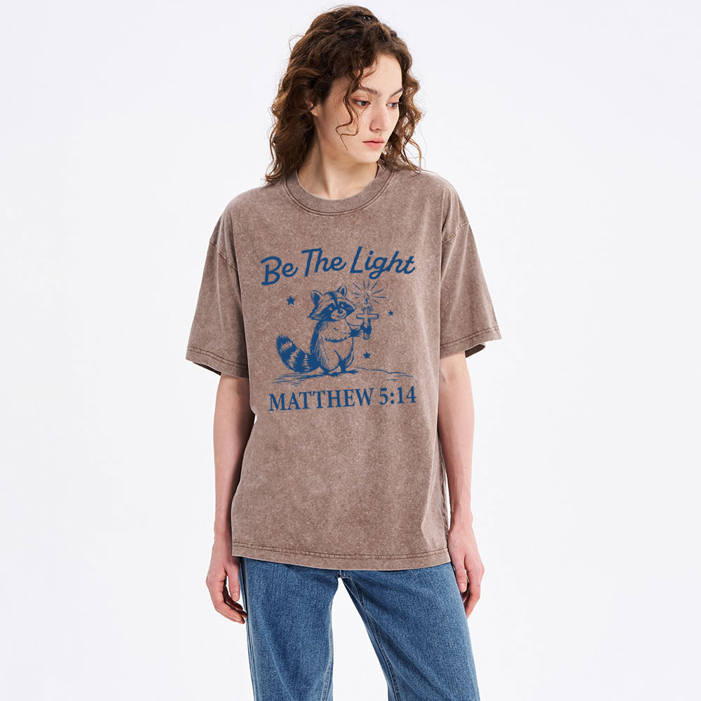 Be The Light Christian Washed T-Shirt