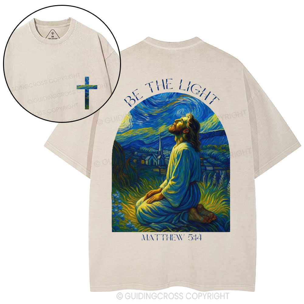 Be The Light  Christian Washed T-Shirt