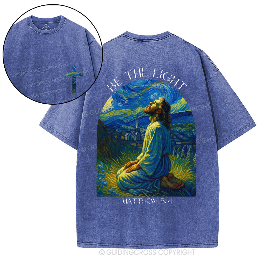 Be The Light  Christian Washed T-Shirt