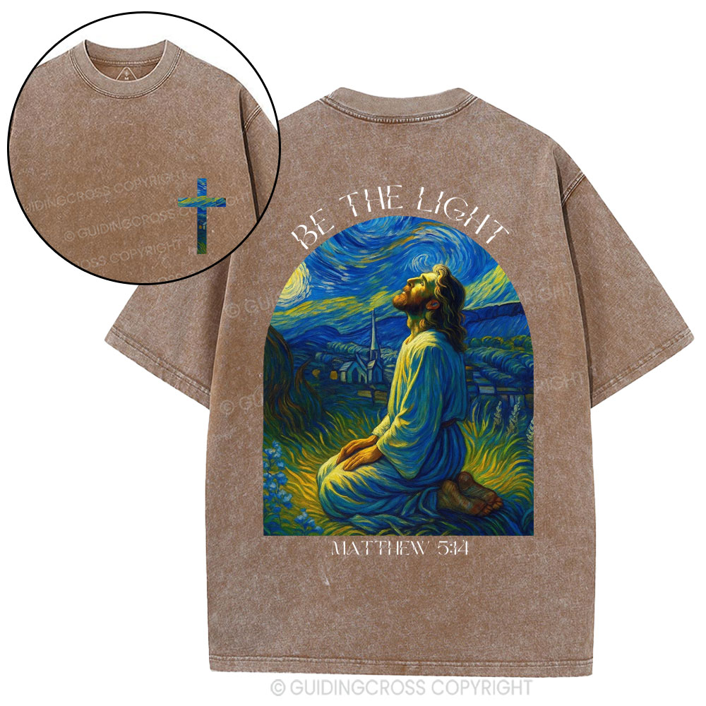 Be The Light  Christian Washed T-Shirt